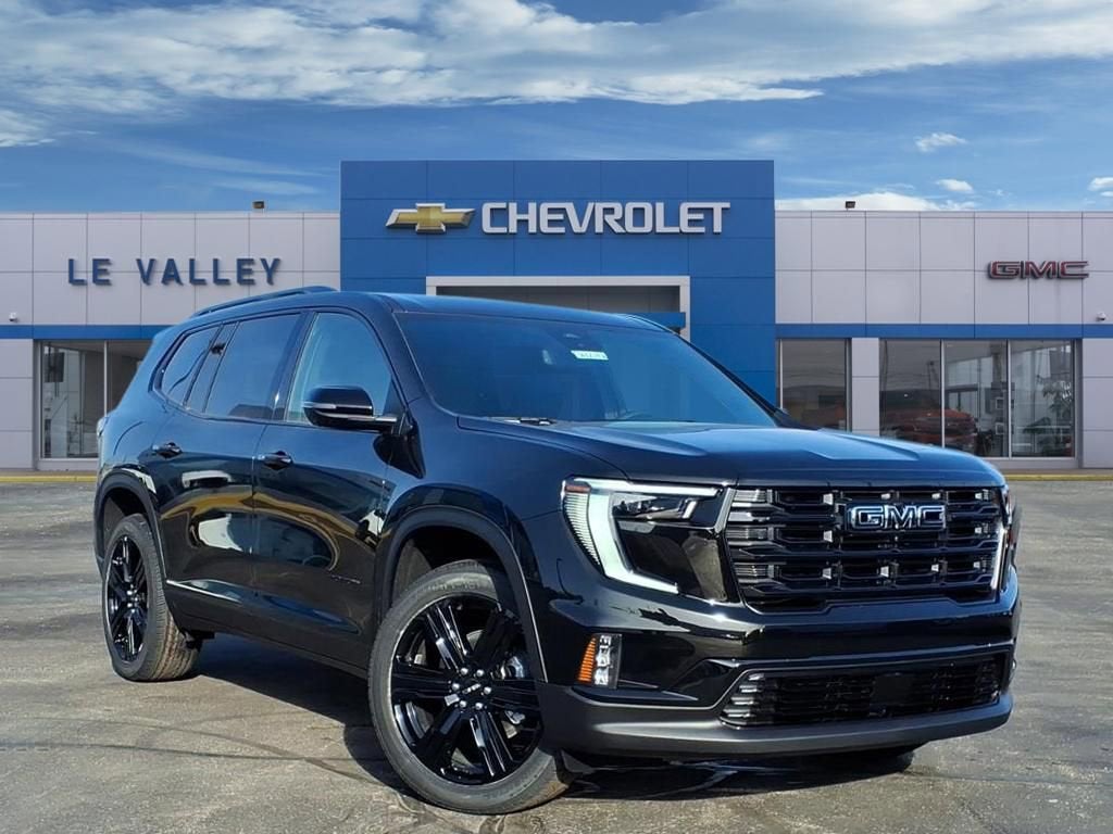 2026 GMC Acadia Elevation in Ebony Twilight Metallic — front three-quarter view