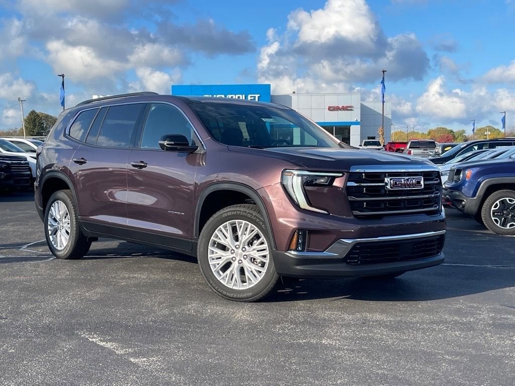 2026 GMC Acadia Elevation in Crystal Metallic — front three-quarter view