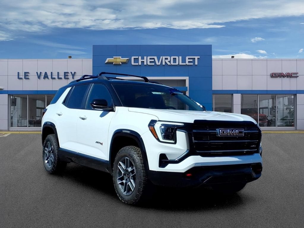 2026 GMC Terrain AT4 in Summit White — front three-quarter view