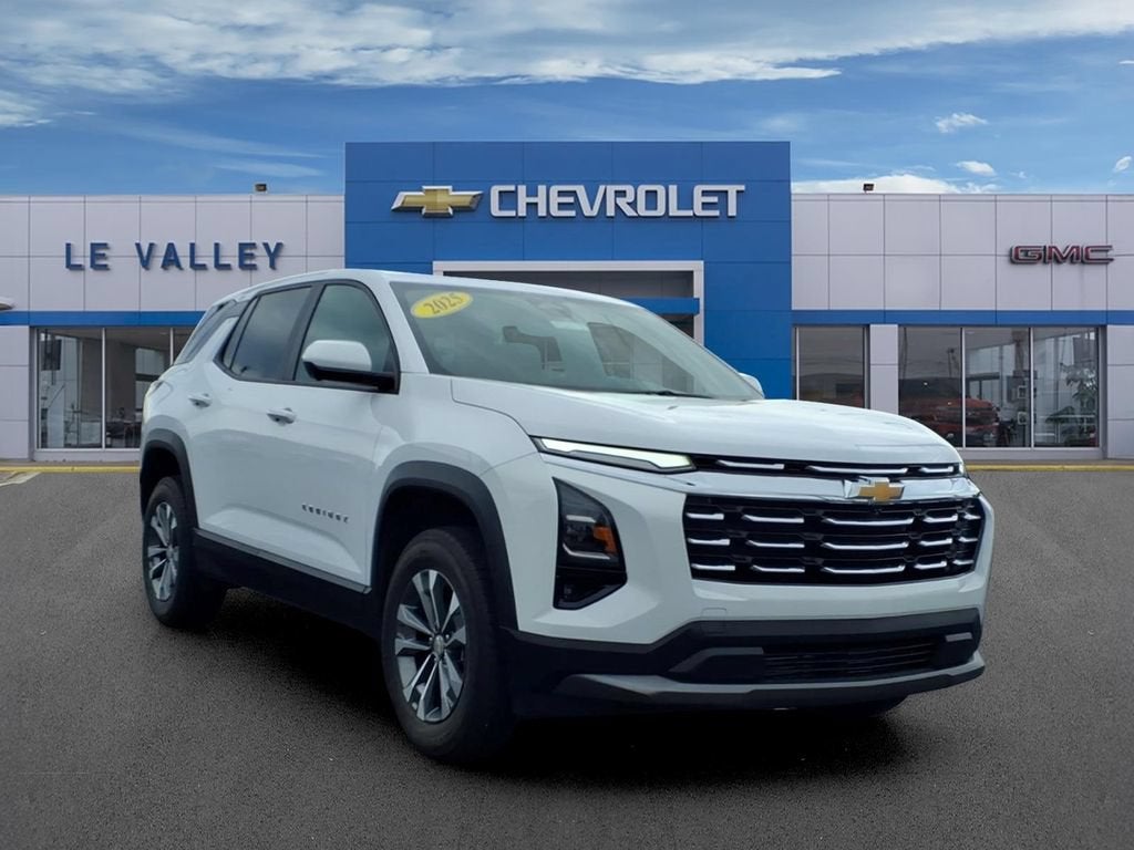 2025 Chevrolet Equinox LT in Summit White — front three-quarter view