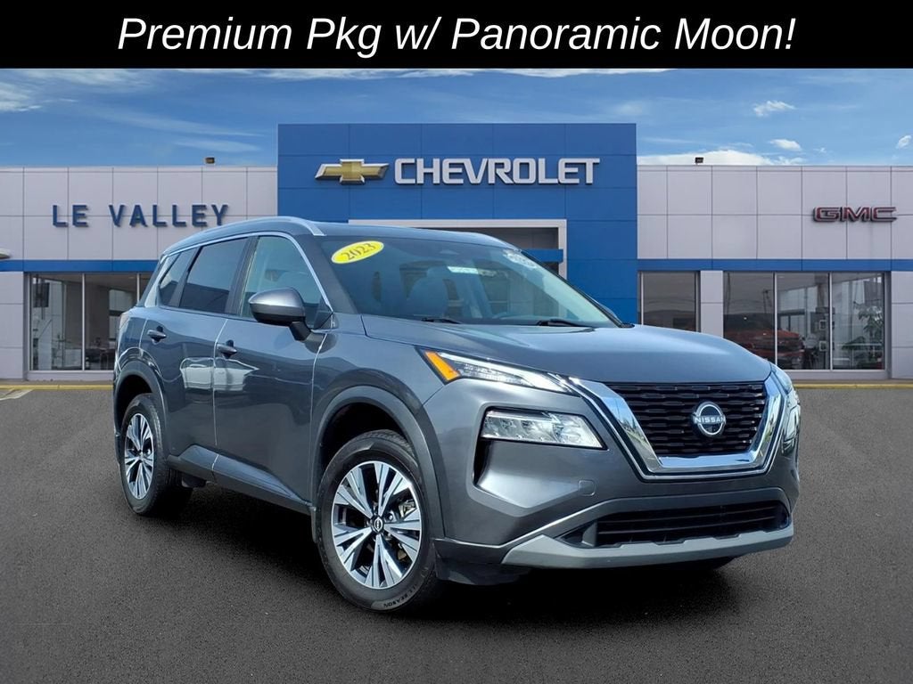 2023 Nissan Rogue SV in Gray — front three-quarter view