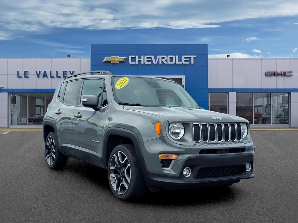 2021 Jeep Renegade Limited in Sting Gray — front three-quarter view